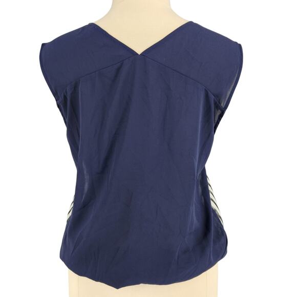 Outback Red By The Limited Stripe Sheer Tie Waist Blouse Top XL - Picture 4 of 5